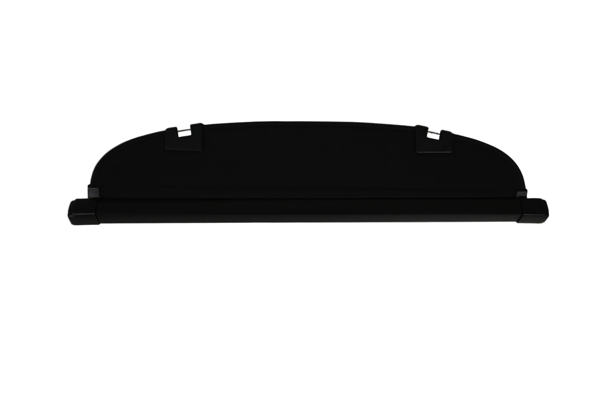Black plastic car bumper on a white background